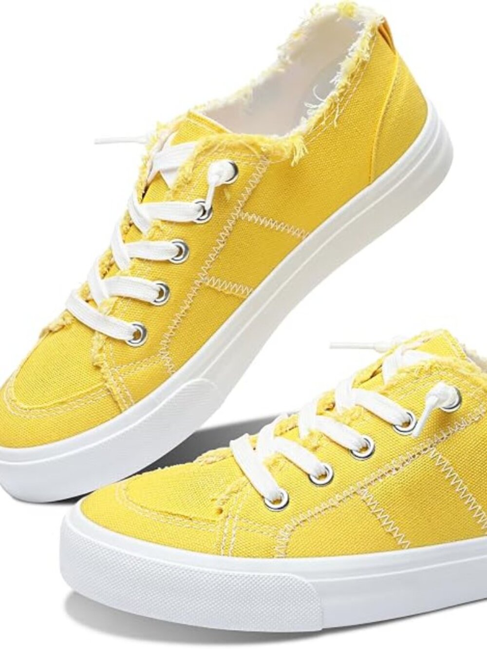 Women's Play Fashion Sneaker White Color Washed and Leopard Canvas Slip on Shoes